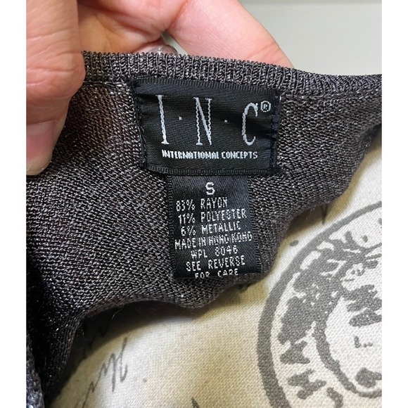 Y2K  International Concepts Glitter Gunmetal Knit Tank Top - Picture 4 of 4